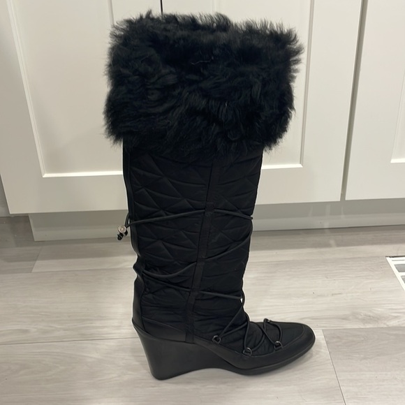 Prada Nylon Wedge Heel Winter Boots - Picture 12 of 15